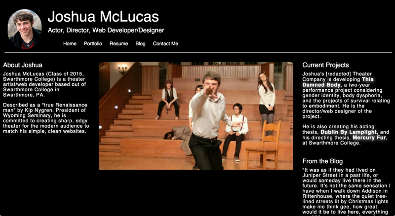 Old joshuamclucas.com design